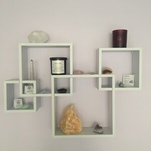 Modern White Geometric Wall Shelf - Home Wall Decor